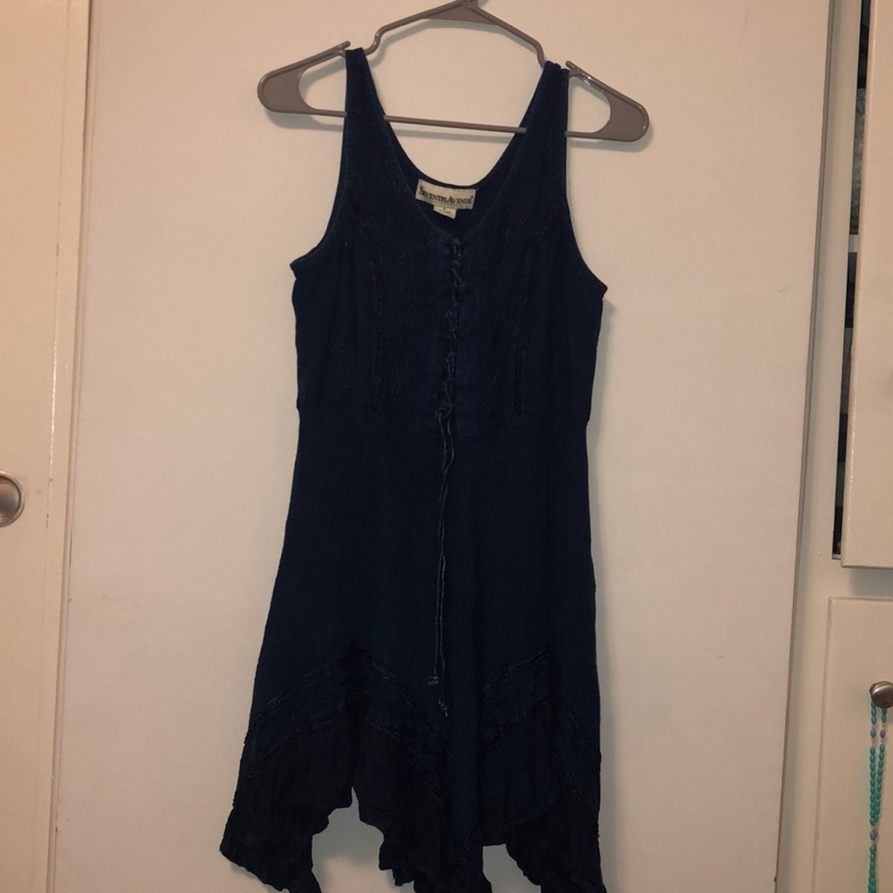 Seventh Avenue Navy boho asymmetrical dress
